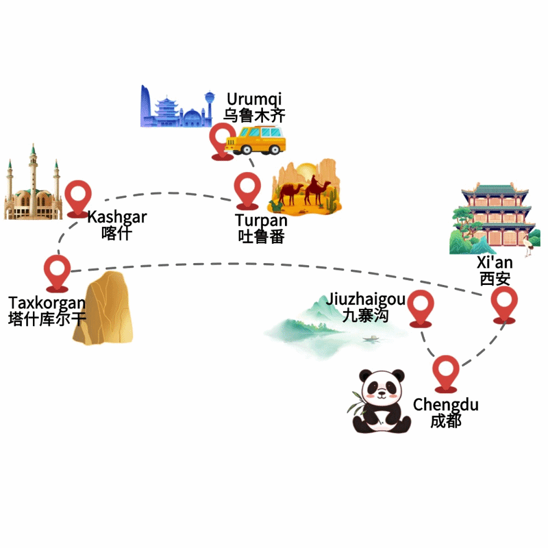 15 Days Xinjiang Xian and Chengdu Holiday